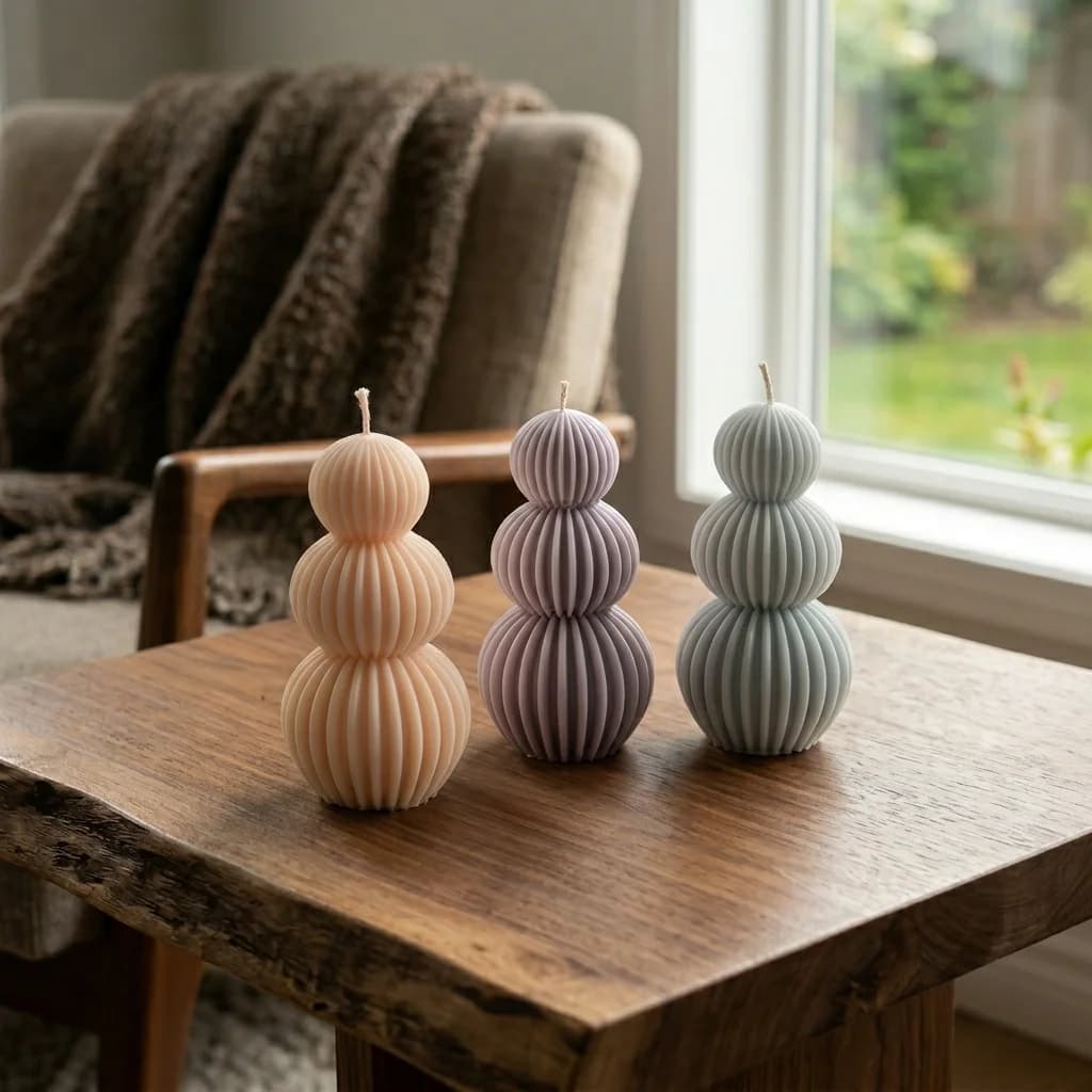 Circular Stripe Candle - Image 3