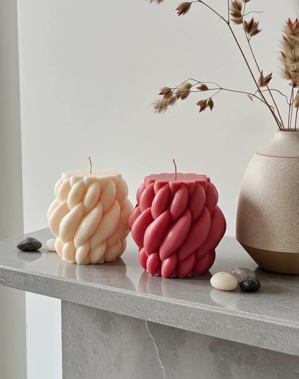 Large Knitted Candle