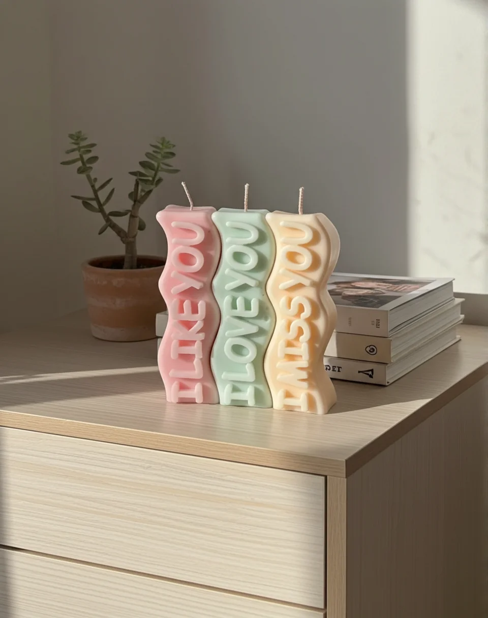 Wavy Message Candle Set (3 pcs)