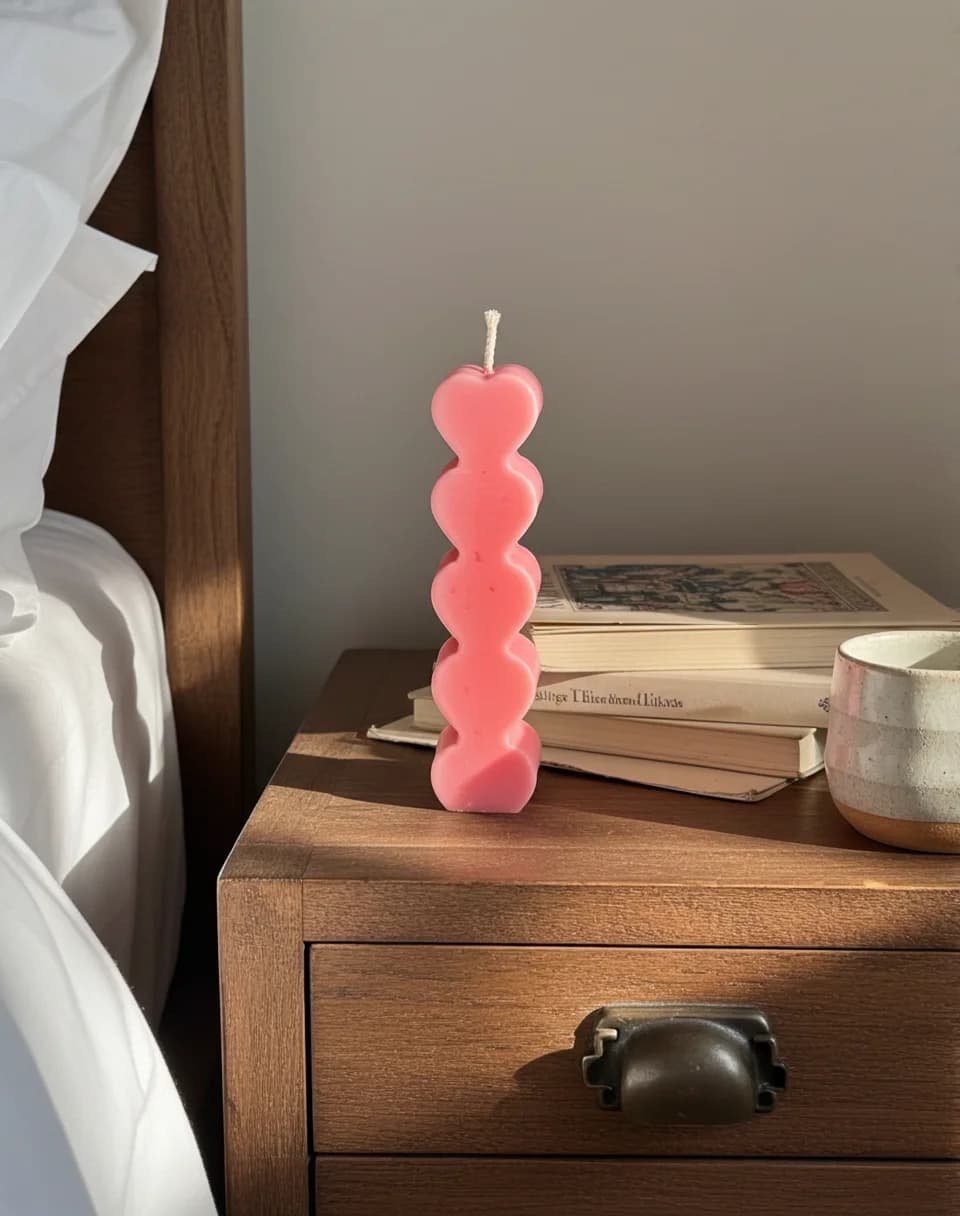 Heart-Shaped Pillar Candle